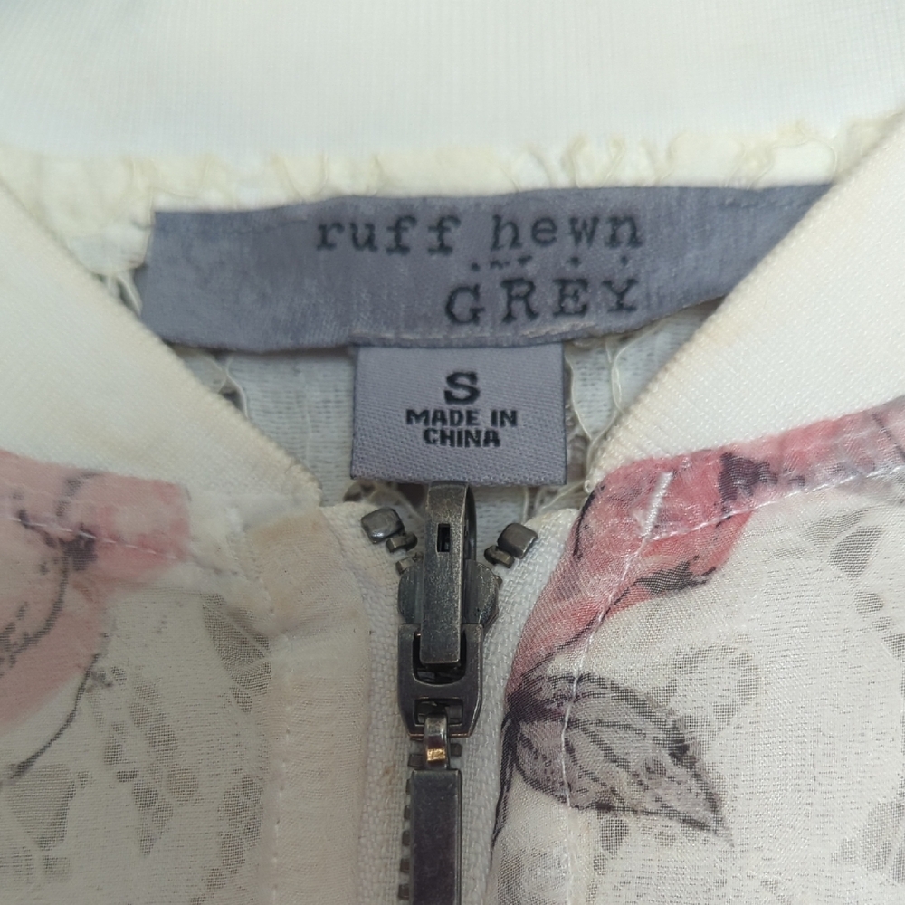 Ruff Hewn Pink Floral Bomber Jacket - Picture 2 of 2